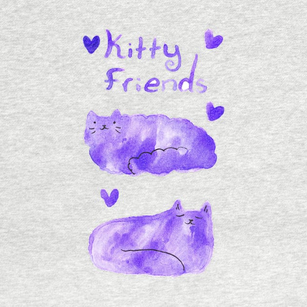 Purple Watercolor Kitty Friends by saradaboru